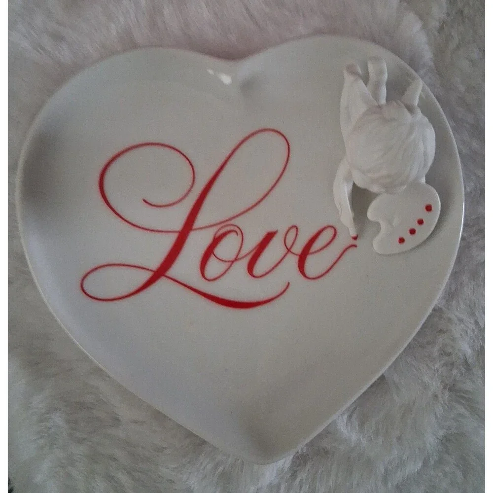 Vintage 1984 Cupids message porcelain dish